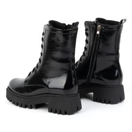 Olivier Botas de mujer de piel, con aislamiento, 401BB, lacadas en negro 4