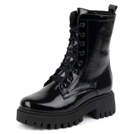 Olivier Botas de mujer de piel, con aislamiento, 401BB, lacadas en negro 6