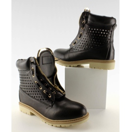 Balmanas calados, cremallera dorada, negra R103 Black negro 6