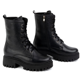 Olivier Botas de mujer de piel, con aislamiento, 401BB, guisantes negros 3