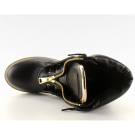 Balmanas calados, cremallera dorada, negra R103 Black negro 7