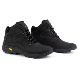 KOMODO Botas de invierno de piel para hombre 903K Negro 4