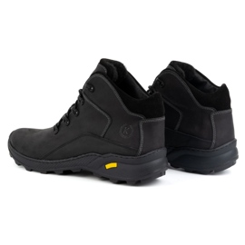 KOMODO Botas de invierno de piel para hombre 903K Negro 6