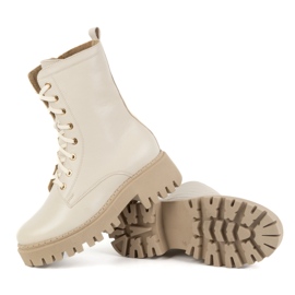 Olivier Botas de piel para mujer con aislamiento, 401BB, beige guisante 3