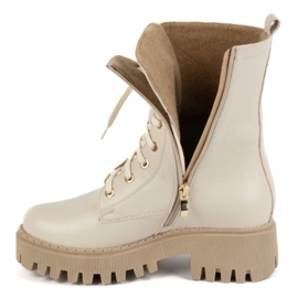 Olivier Botas de piel para mujer con aislamiento, 401BB, beige guisante 6