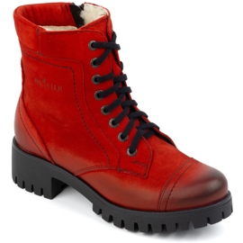 Olivier Botas de mujer de piel con aislamiento, 272BB, rojo 2