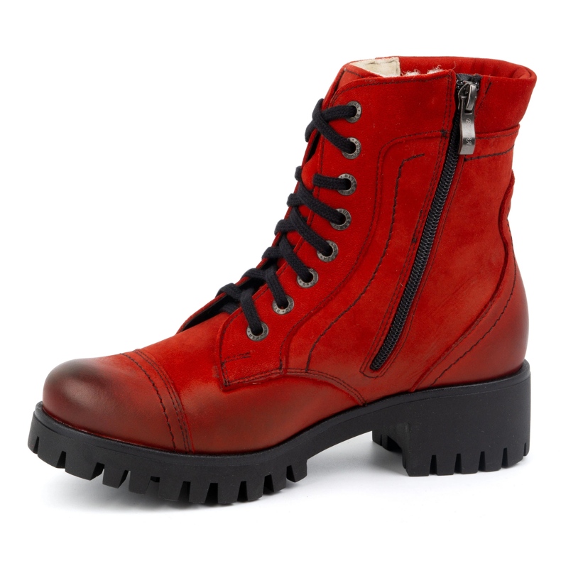 Olivier Botas de mujer de piel con aislamiento, 272BB, rojo 1
