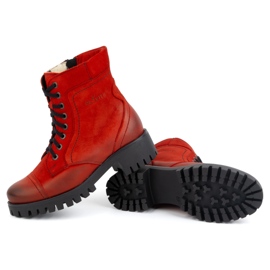 Olivier Botas de mujer de piel con aislamiento, 272BB, rojo 4