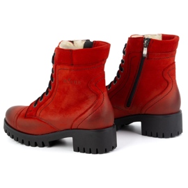 Olivier Botas de mujer de piel con aislamiento, 272BB, rojo 5
