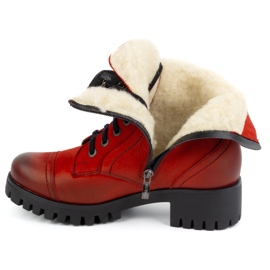 Olivier Botas de mujer de piel con aislamiento, 272BB, rojo 6