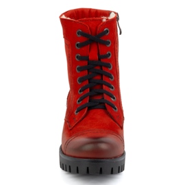 Olivier Botas de mujer de piel con aislamiento, 272BB, rojo 7