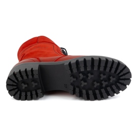 Olivier Botas de mujer de piel con aislamiento, 272BB, rojo 8
