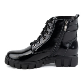 Olivier Botas de mujer de piel, aislantes, 373BB, lacadas en negro 1