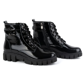 Olivier Botas de mujer de piel, aislantes, 373BB, lacadas en negro 3