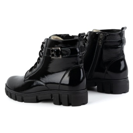 Olivier Botas de mujer de piel, aislantes, 373BB, lacadas en negro 5