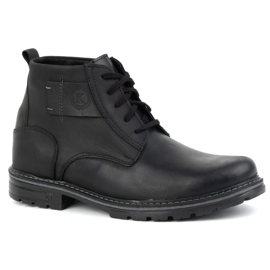 KOMODO Botines de piel de invierno para hombre 935K, negro 2