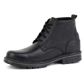 KOMODO Botines de piel de invierno para hombre 935K, negro 3