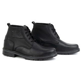 KOMODO Botines de piel de invierno para hombre 935K, negro 4