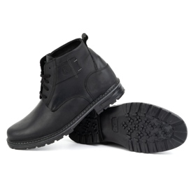 KOMODO Botines de piel de invierno para hombre 935K, negro 5