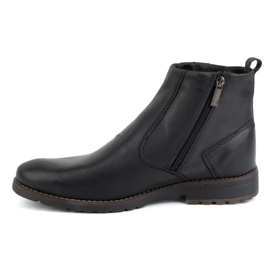 KOMODO Botines de piel de invierno para hombre 924K, negro 1 KOMODO Botines de piel de invierno para hombre 924K, negro 1