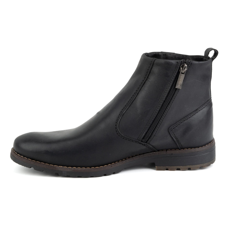 KOMODO Botines de piel de invierno para hombre 924K, negro 1