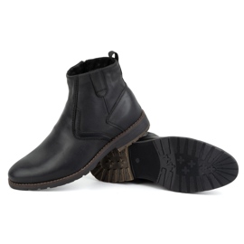KOMODO Botines de piel de invierno para hombre 924K, negro 4