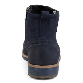 KOMODO Botines de piel de invierno para hombre 924K, azul marino 6