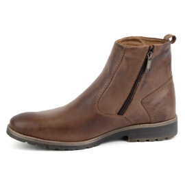 Olivier Botas de piel de invierno para hombre 924K marrón 1