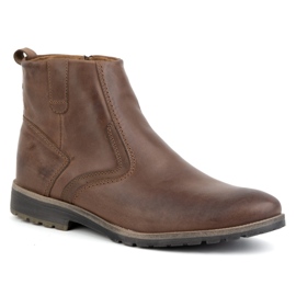 Olivier Botas de piel de invierno para hombre 924K marrón 2