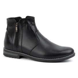 KOMODO Botas de invierno de piel para hombre, botas Chelsea con aislamiento 887K, negro 1 KOMODO Botas de invierno de piel para hombre, botas Chelsea con aislamiento 887K, negro 1