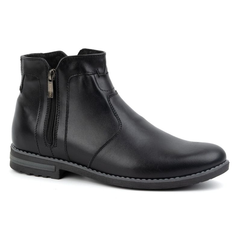 KOMODO Botas de invierno de piel para hombre, botas Chelsea con aislamiento 887K, negro 1 KOMODO Botas de invierno de piel para hombre, botas Chelsea con aislamiento 887K, negro 1