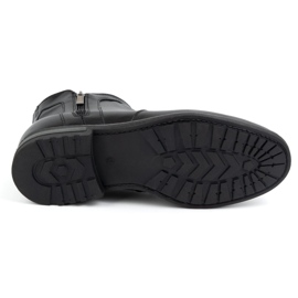 KOMODO Botas de invierno de piel para hombre, botas Chelsea con aislamiento 887K, negro 6
