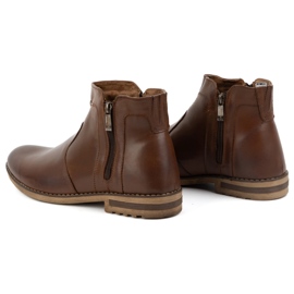 KOMODO Botas de invierno de piel para hombre, botas Chelsea con aislamiento 887K, marrón 5