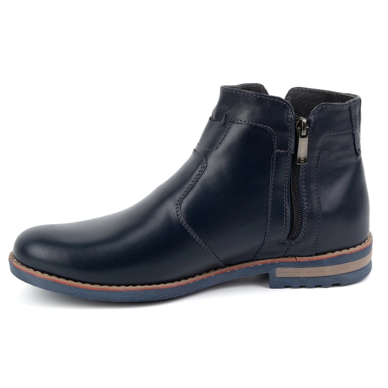 KOMODO Zapatos de invierno de piel para hombre 887K, azul marino 1
