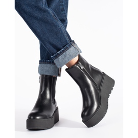 Seastar Botas Chelsea de mujer negras con cuña negro 3