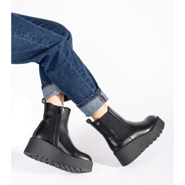 Seastar Botas Chelsea de mujer negras con cuña negro 4