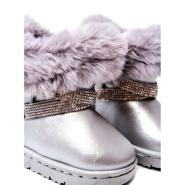 Botas de nieve para niños Hollee plateadas con circonitas cúbicas plata 3 Botas de nieve para niños Hollee plateadas con circonitas cúbicas plata 3