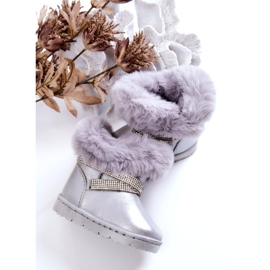 Botas de nieve para niños Hollee plateadas con circonitas cúbicas plata 2 Botas de nieve para niños Hollee plateadas con circonitas cúbicas plata 2