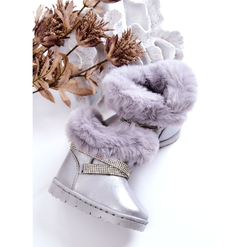 Botas de nieve para niños Hollee plateadas con circonitas cúbicas plata 2 Botas de nieve para niños Hollee plateadas con circonitas cúbicas plata 2