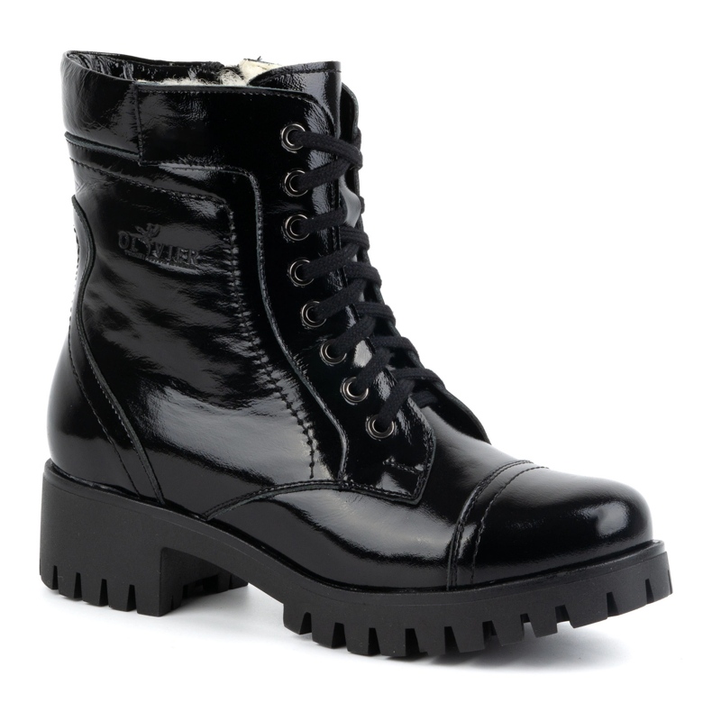 Olivier Botas de mujer de piel, con aislamiento, 272BB, charol negro 1
