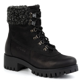 Olivier Botas de piel para mujer, botas de invierno con aislamiento, 330BB, negro 2