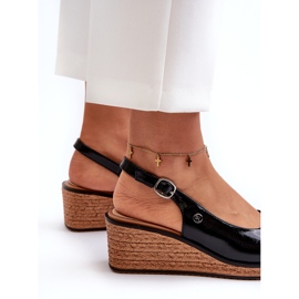 Sandalias Mujer Charol Cuña Sergio Leone SK301 Negro 3