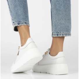 Filippo DP6382/24 Wh zapatillas de piel, blanco 9
