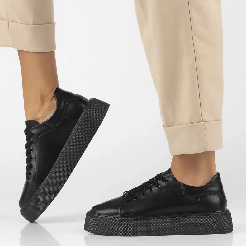 Filippo DP6119/24 Bk zapatillas de piel, negro 1