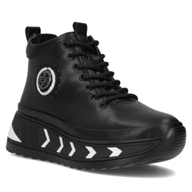 Filippo DBT4214/24 Bk Wh Botas con plataforma de piel, negro 3