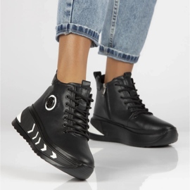 Filippo DBT4214/24 Bk Wh Botas con plataforma de piel, negro 4