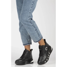 Filippo DBT4214/24 Bk Wh Botas con plataforma de piel, negro 5