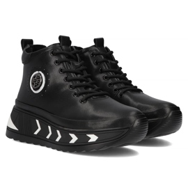 Filippo DBT4214/24 Bk Wh Botas con plataforma de piel, negro 6