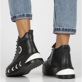 Filippo DBT4214/24 Bk Wh Botas con plataforma de piel, negro 8