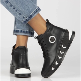 Filippo DBT4214/24 Bk Wh Botas con plataforma de piel, negro 1